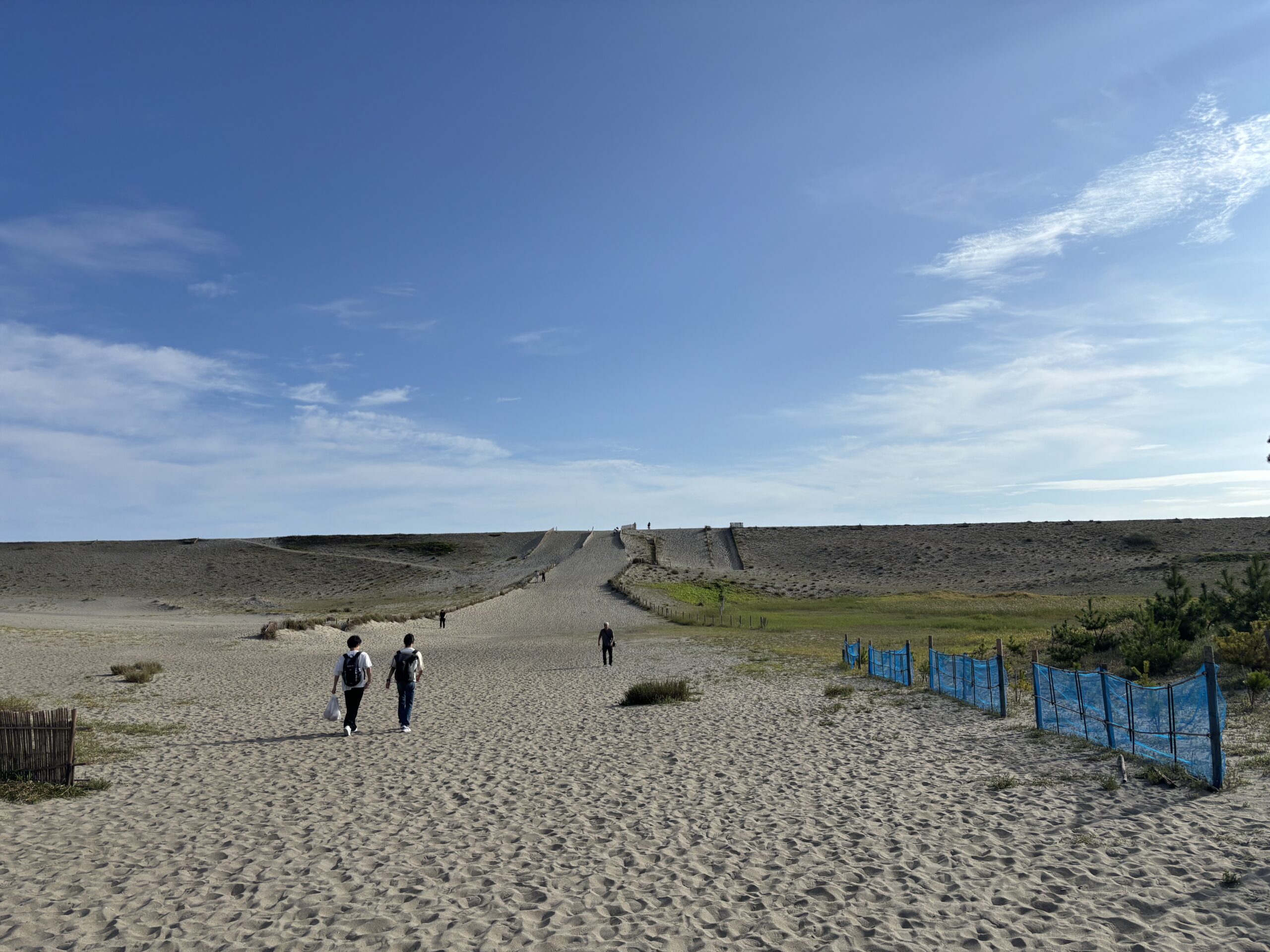 中田島砂丘の防潮堤の風景。